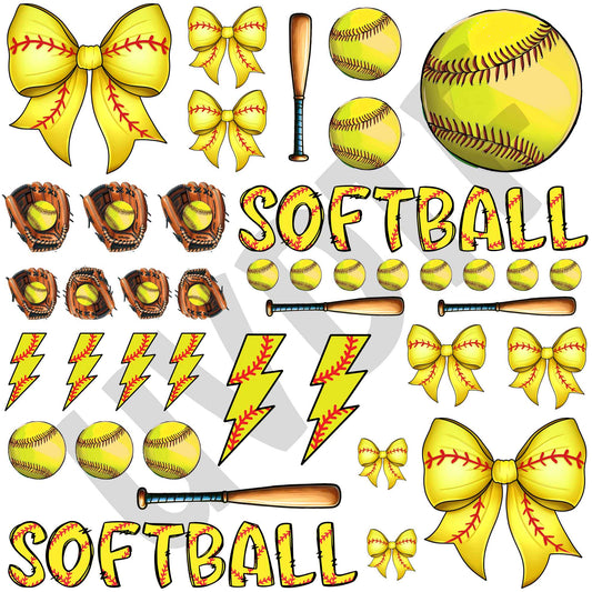 UVDTF I Love Softball Elements