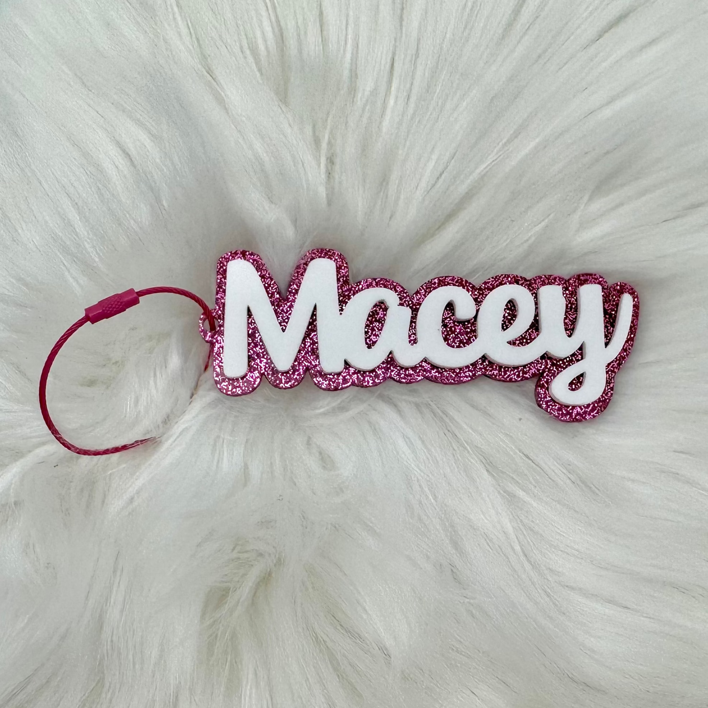Custom Acrylic Name Bag Tag-Glitter
