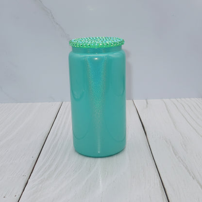 Rhinestone Lid Glass Shimmer Libbey