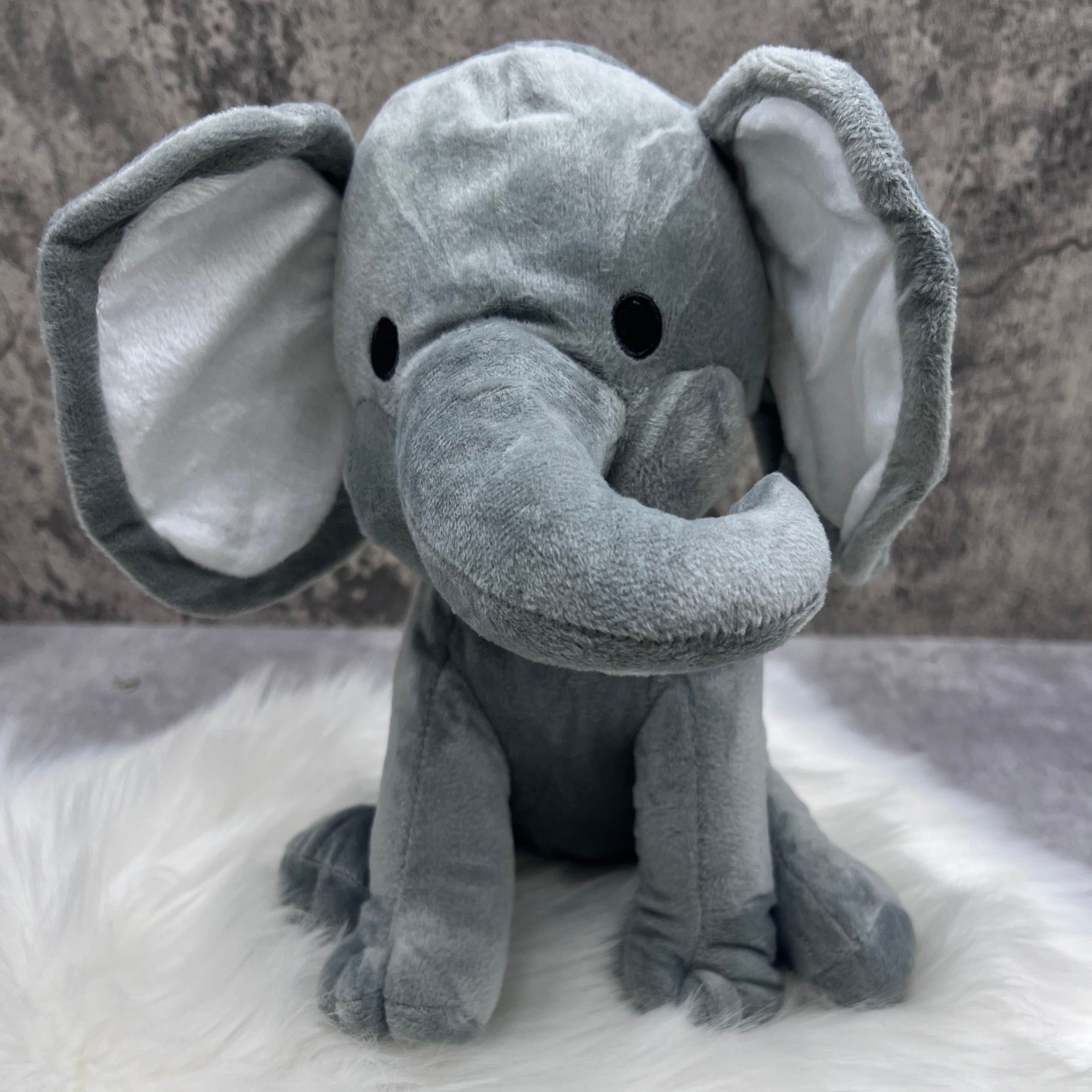 2021 Grad Gifts Soft Gray Plush Elephant Toys Custom Sublimation buy Text Big Ear Gr