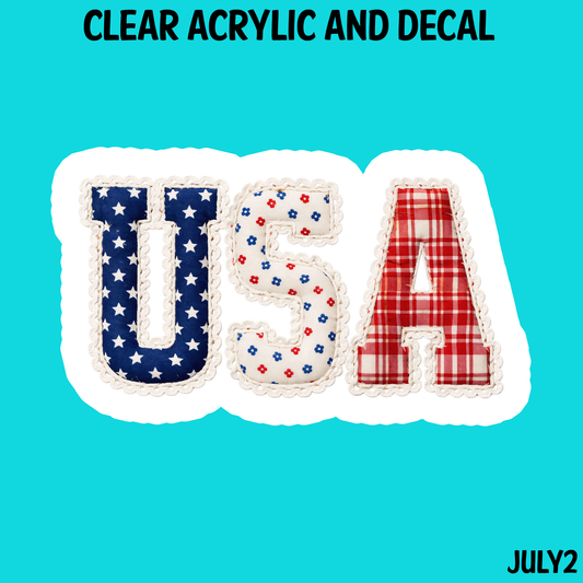 USA Acrylic And UVDTF Decal- JULY2