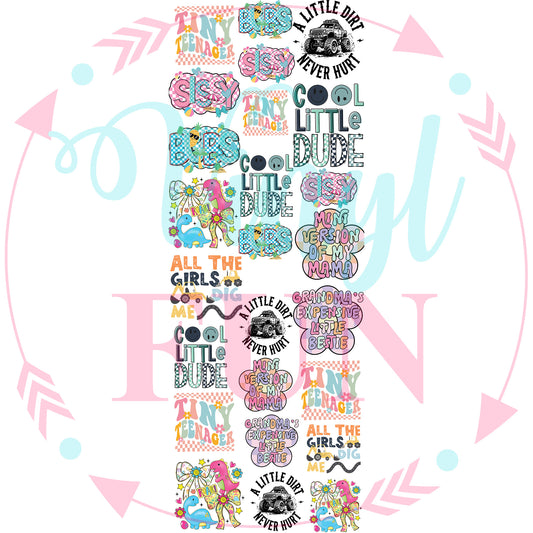 Kids Rule Gang Sheet 22"x60"