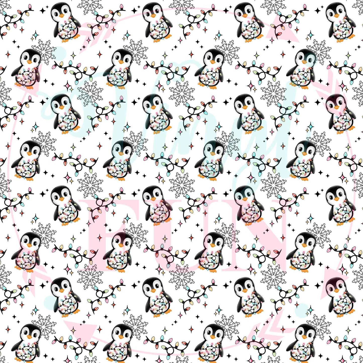 Penguin Wrapped In Lights Pattern