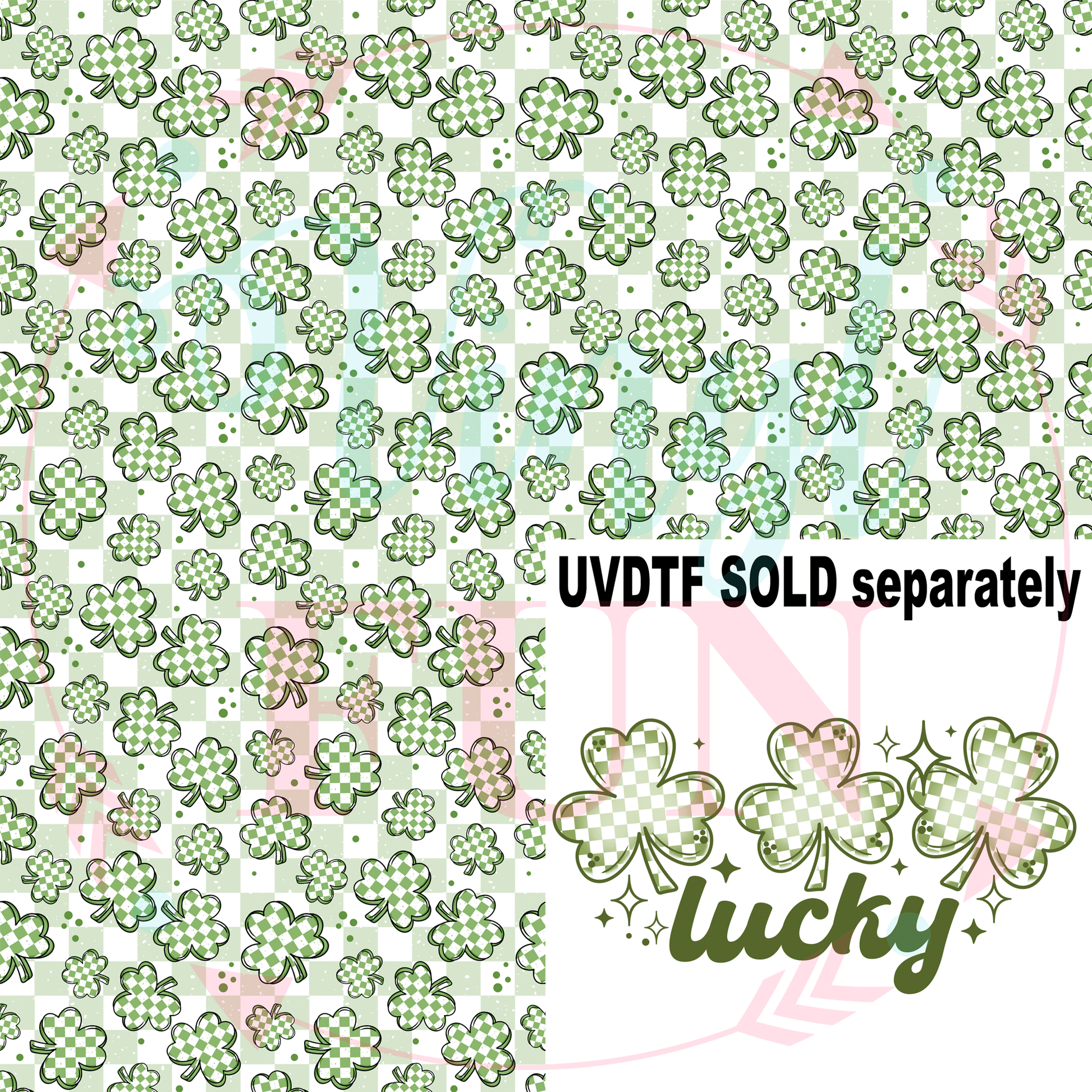 Check Pattern Vinyl Green Clover Checkered Pattern – Vinyl Fun