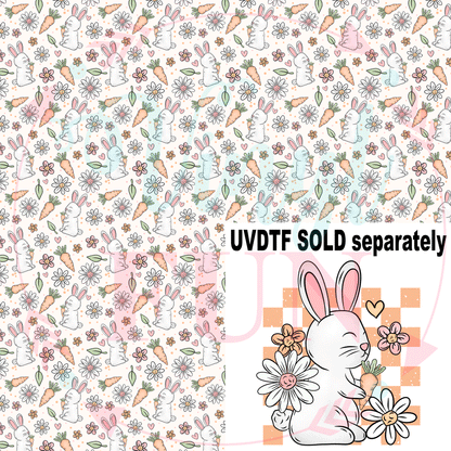 Bunny Checkered Orange Pattern