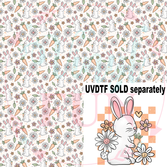 Bunny Checkered Orange Pattern