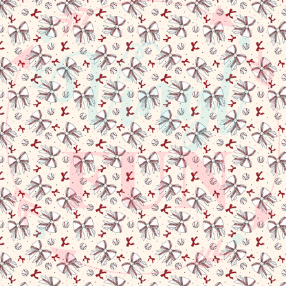 Baseball Bows Pattern-B3