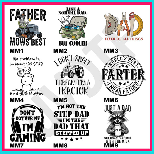 UVDTF Manly Man Decals-U9