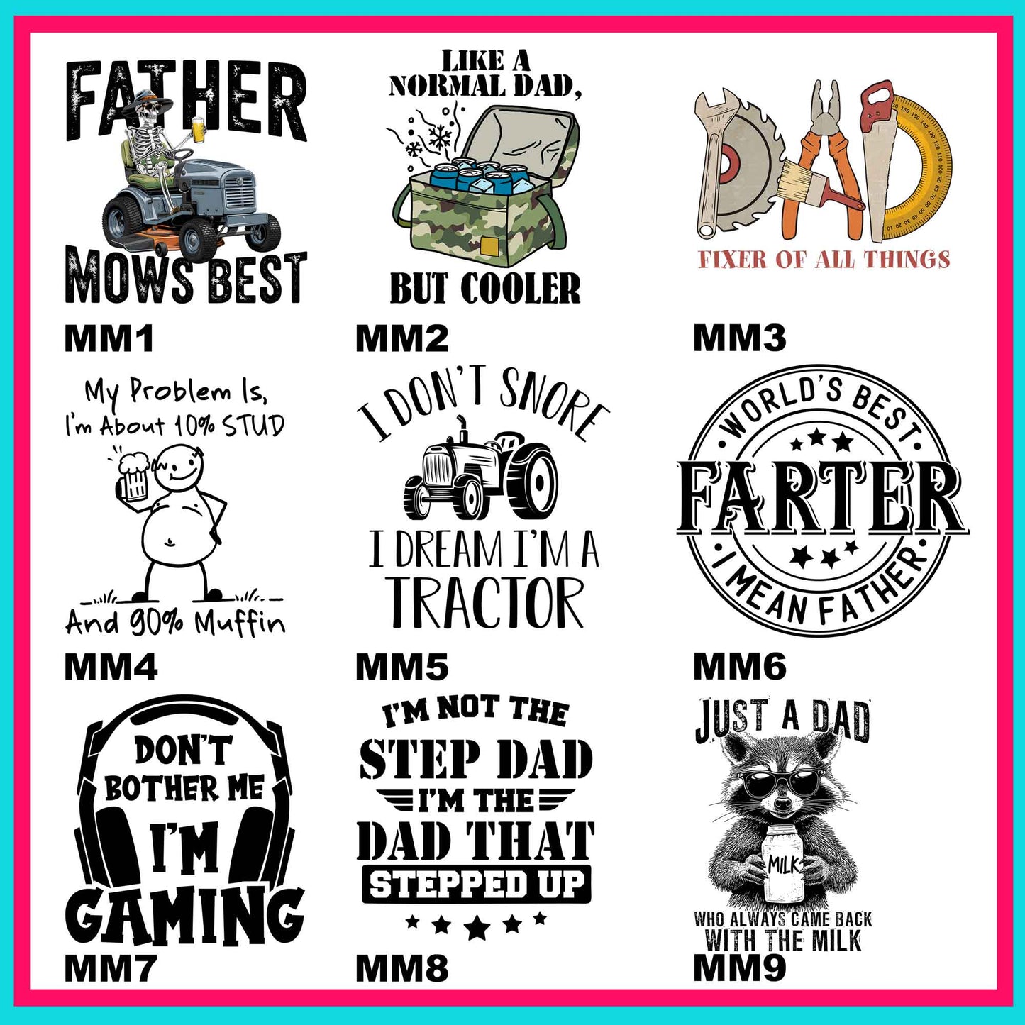 Manly Man Transfers- For Fabrics