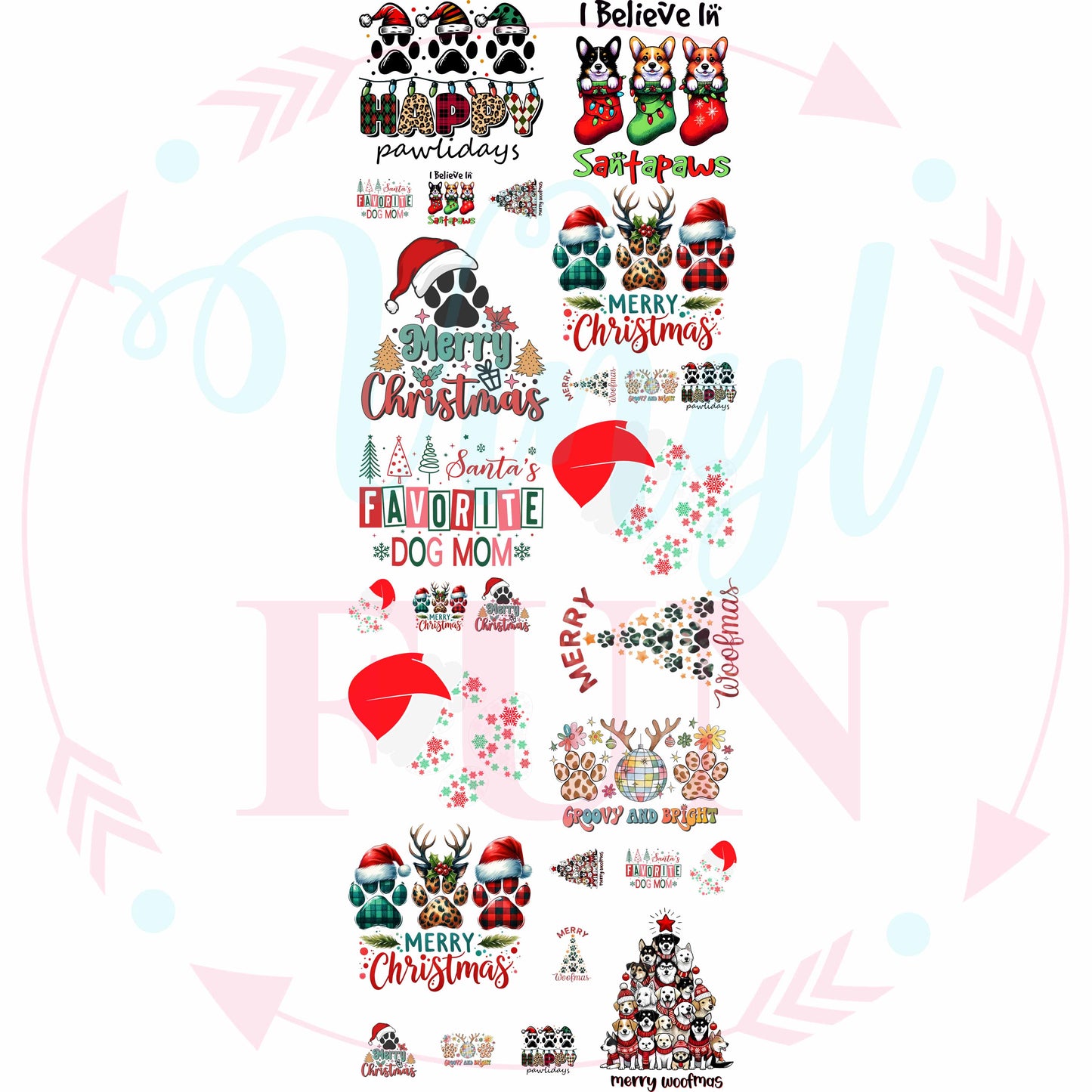 Merry Woofmas Gang Sheet 22"x60"