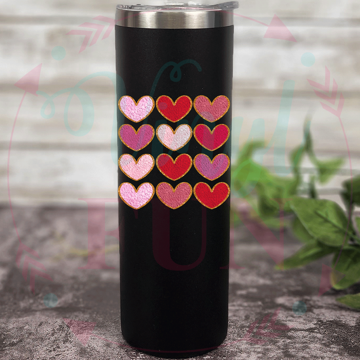 Textured Hearts Decal-V7