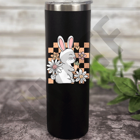 UVDTF Bunny Checkered Orange Decal