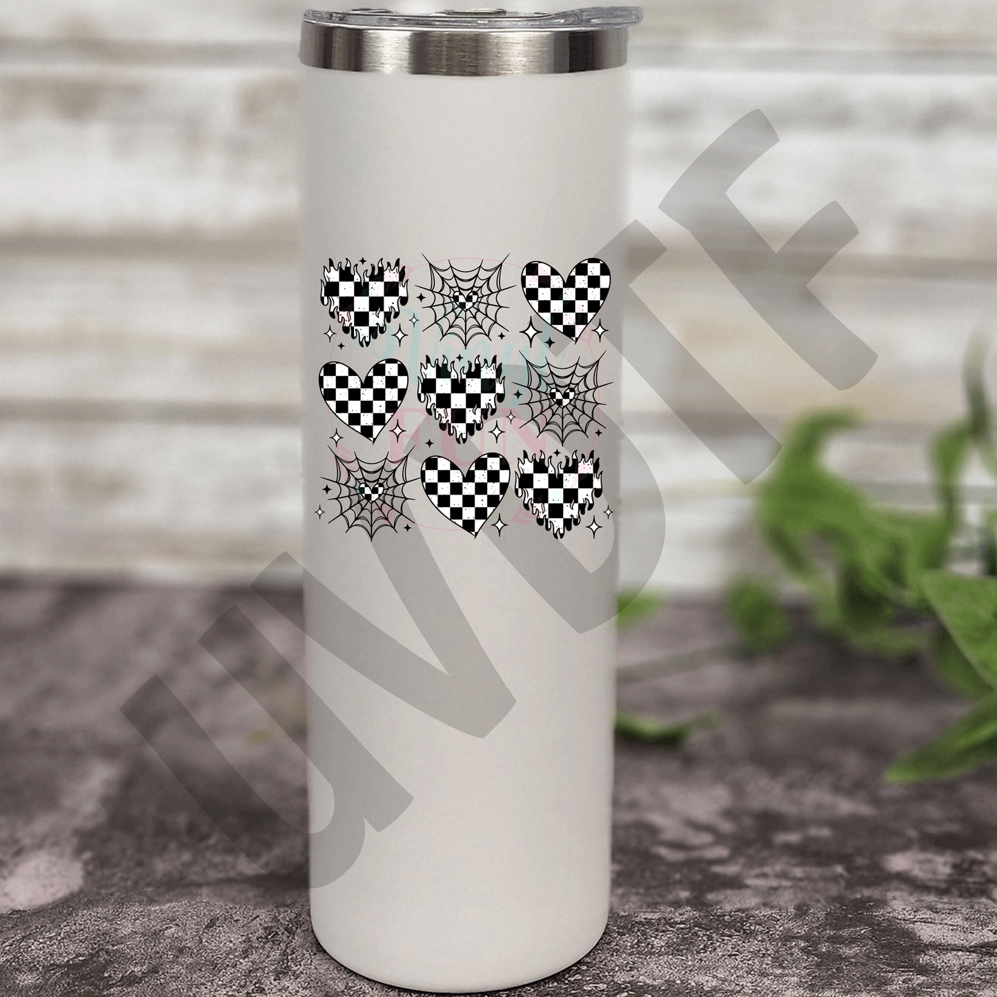 UVDTF Checkered Hearts Decal-9