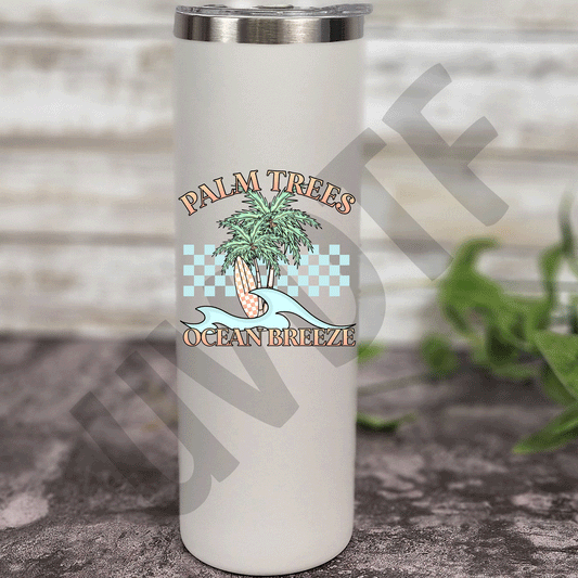UVDTF Checkered Palm Trees Decal-178