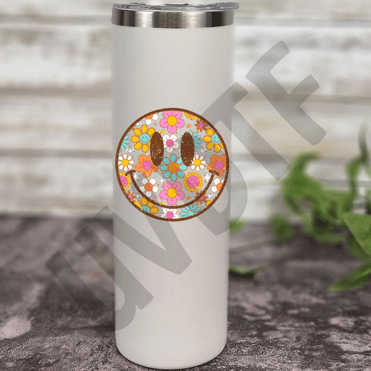 UVDTF Smiley With Floral Decal-167