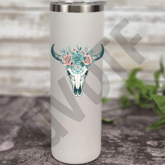 UVDTF Floral Bull Skull Decal-12