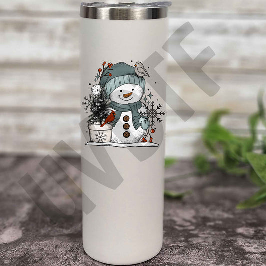 UVDTF Snowman & Birds Decal -WN11