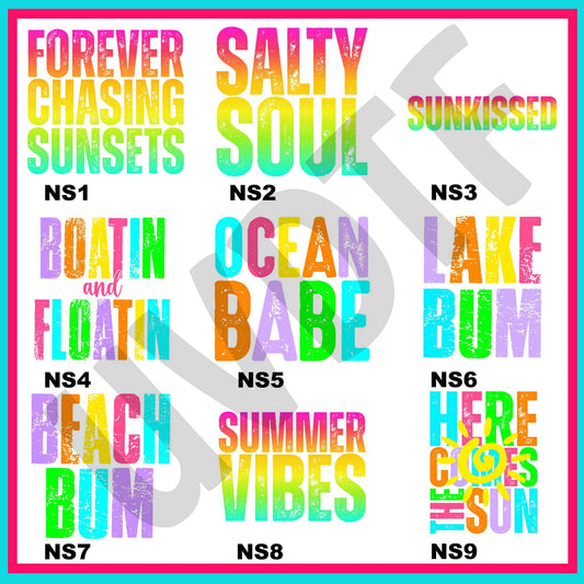 UVDTF Neon Summer Decal