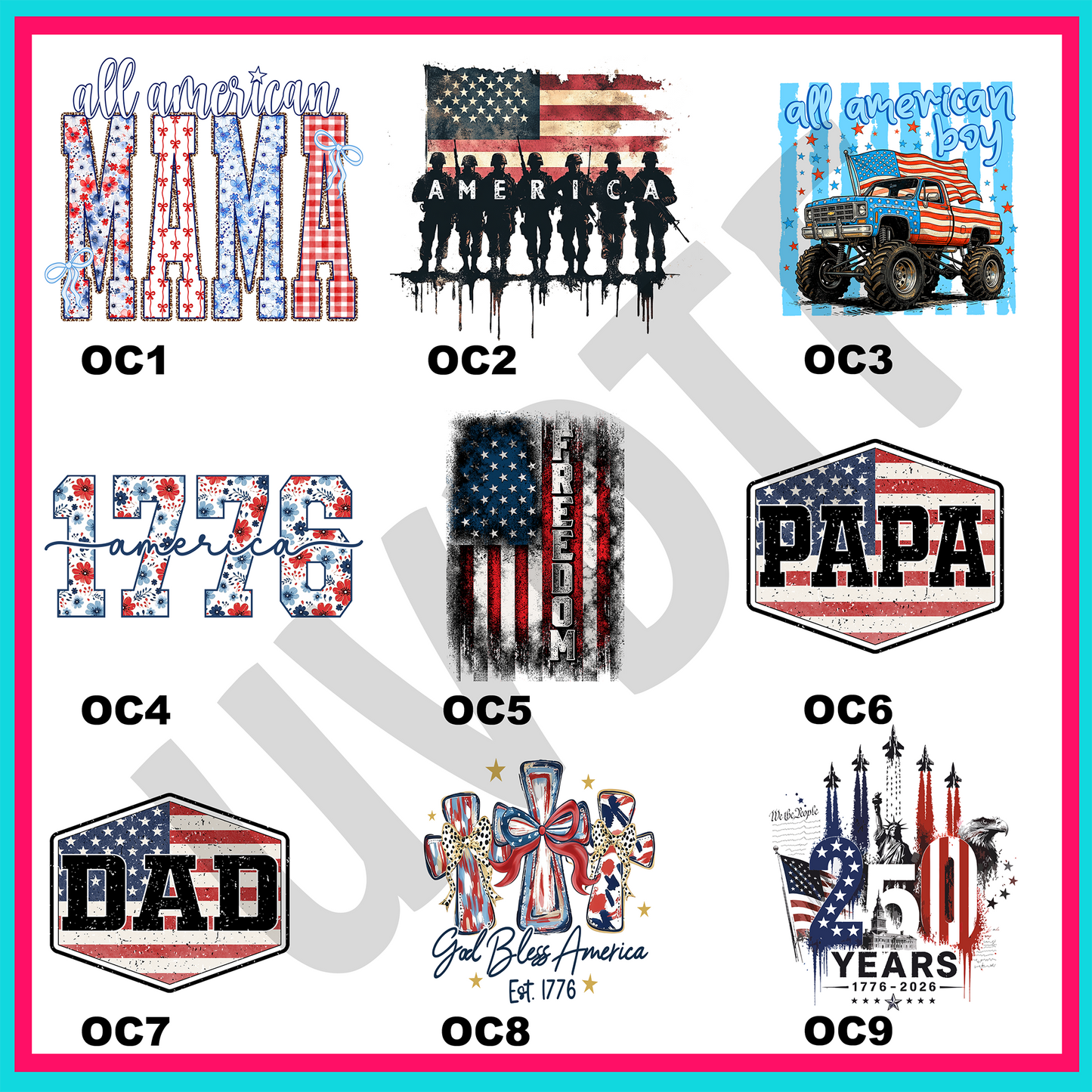 UVDTF Our Country Decals
