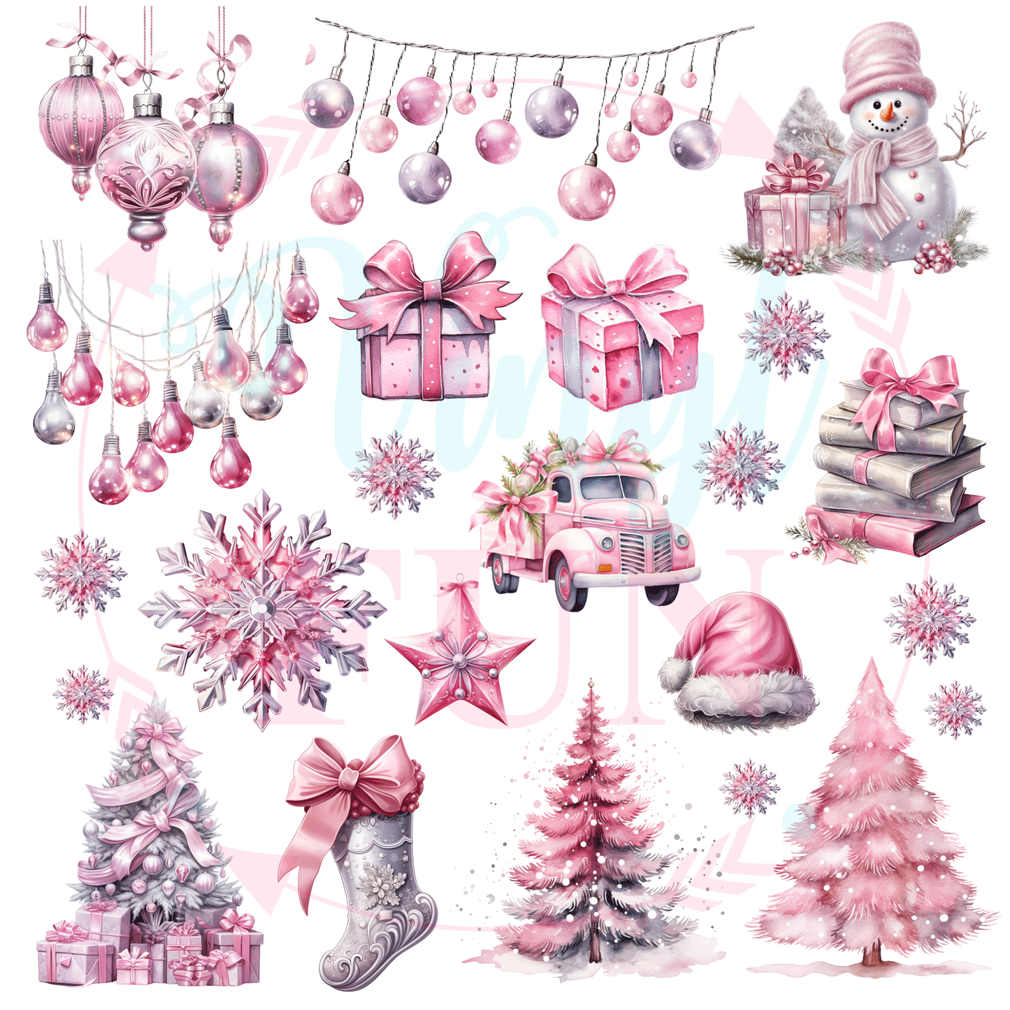 Pink Christmas Elements