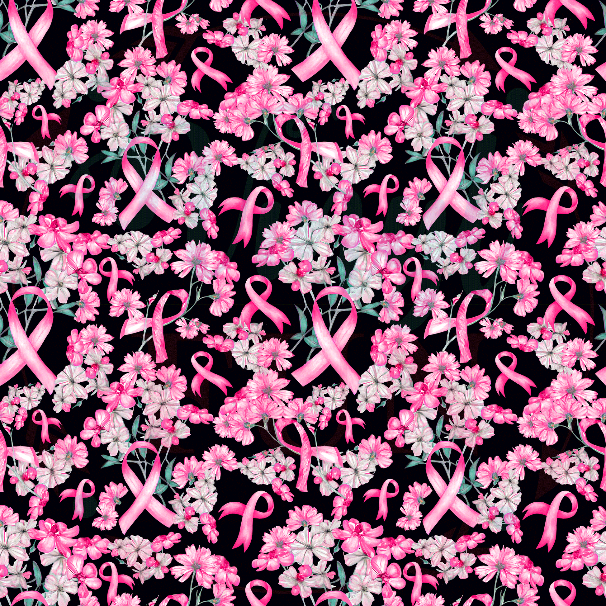 Pink Service Ribbons Pink Floral Ribbons Pattern-F16 – Vinyl Fun