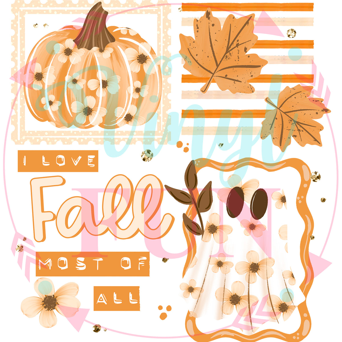 Pumpkin Season Transfers - For Fabrics
