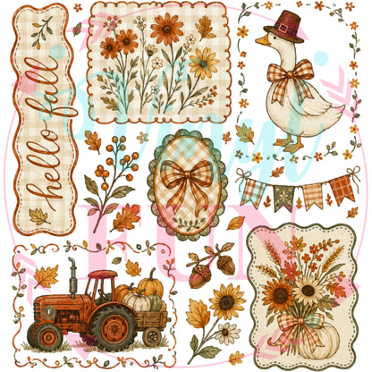 Pumpkin Season Transfers - For Fabrics