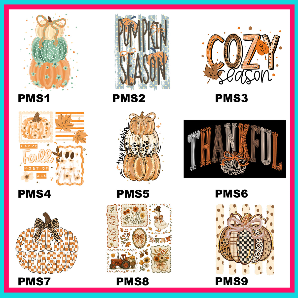 Pumpkin Season Transfers - For Fabrics