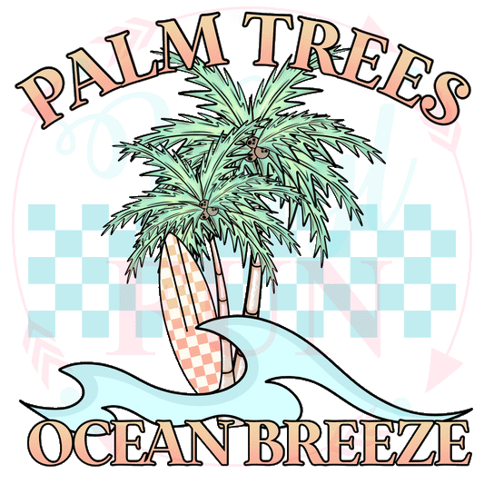 Checkered Palm Trees Transfer -178