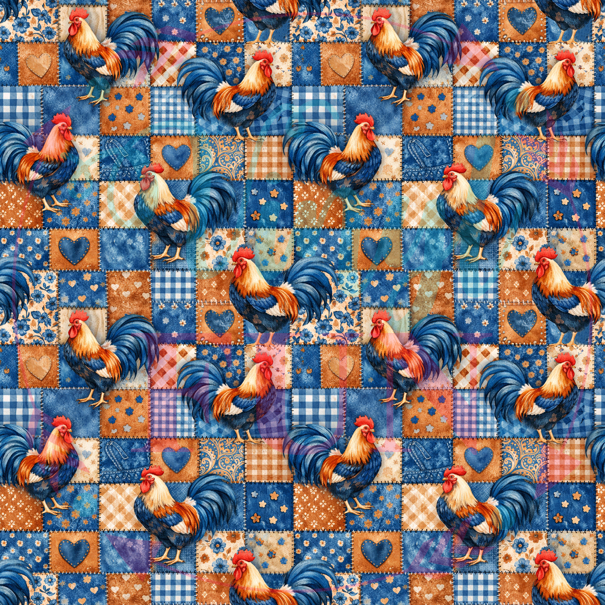 Patches of Chickens Pattern-D13 – Vinyl Fun