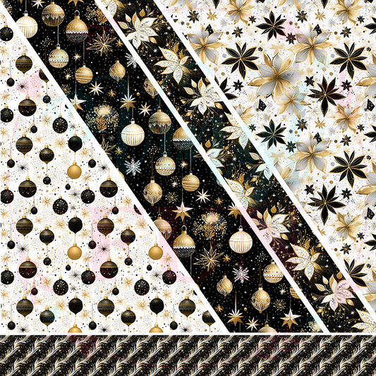 Pattern Party Luxury Black Gold Christmas