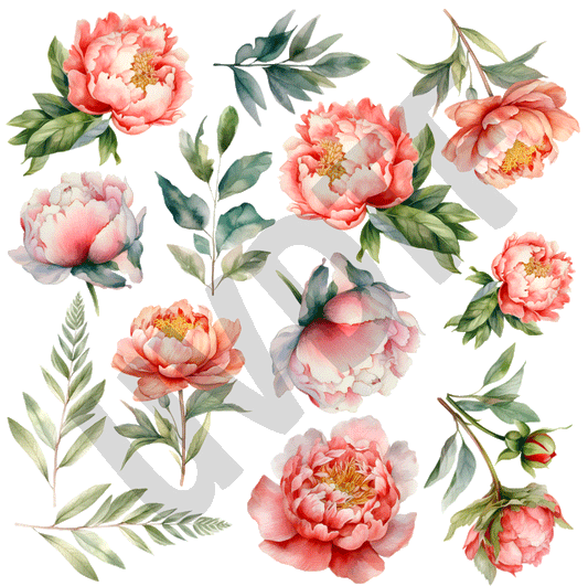 UVDTF Peonies Elements