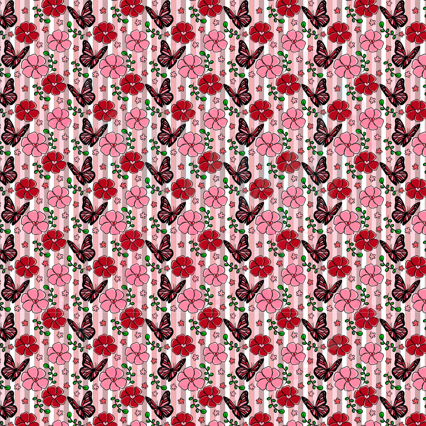 Pink Butterflies Pattern-