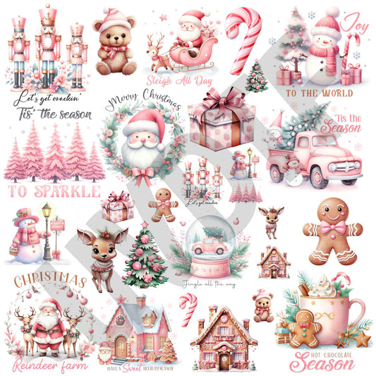 UVDTF Pink Christmas Elements