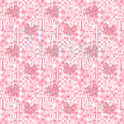 Pink Patchwork Bows Pattern-C19