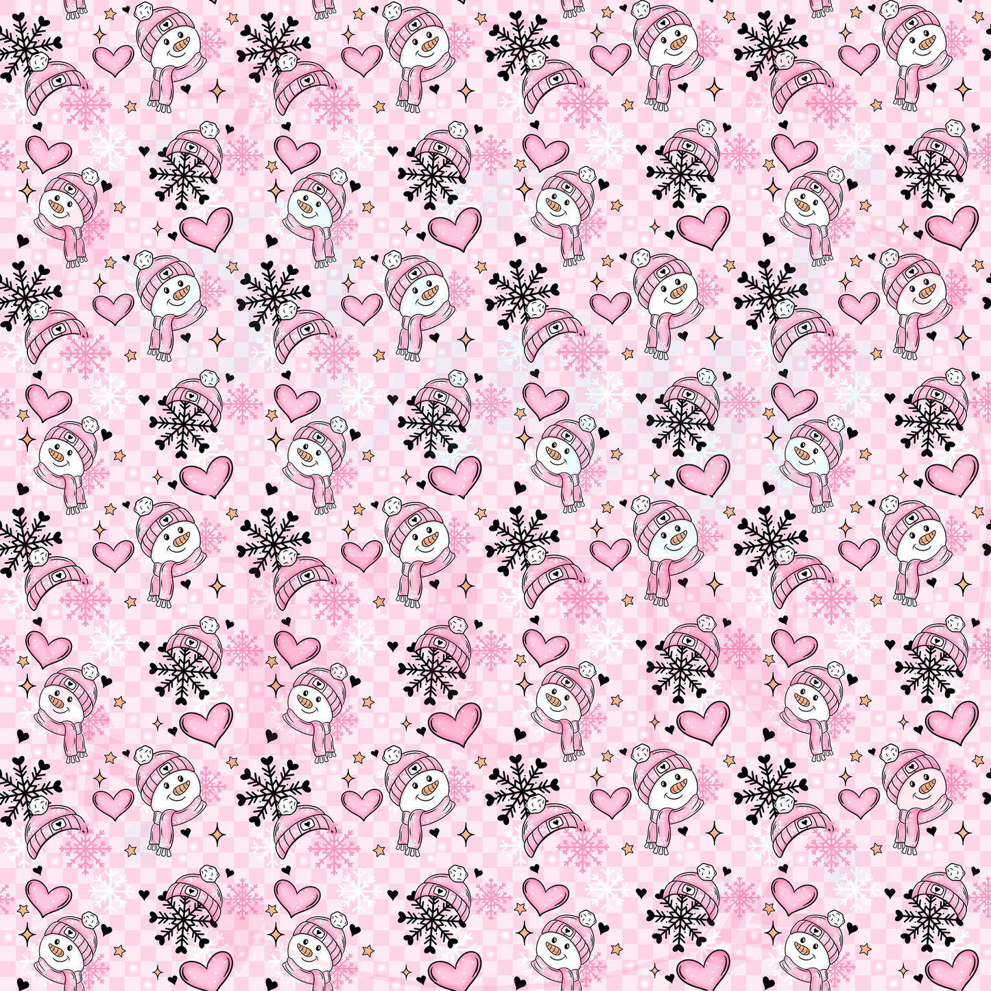 Pink Snowman Pattern