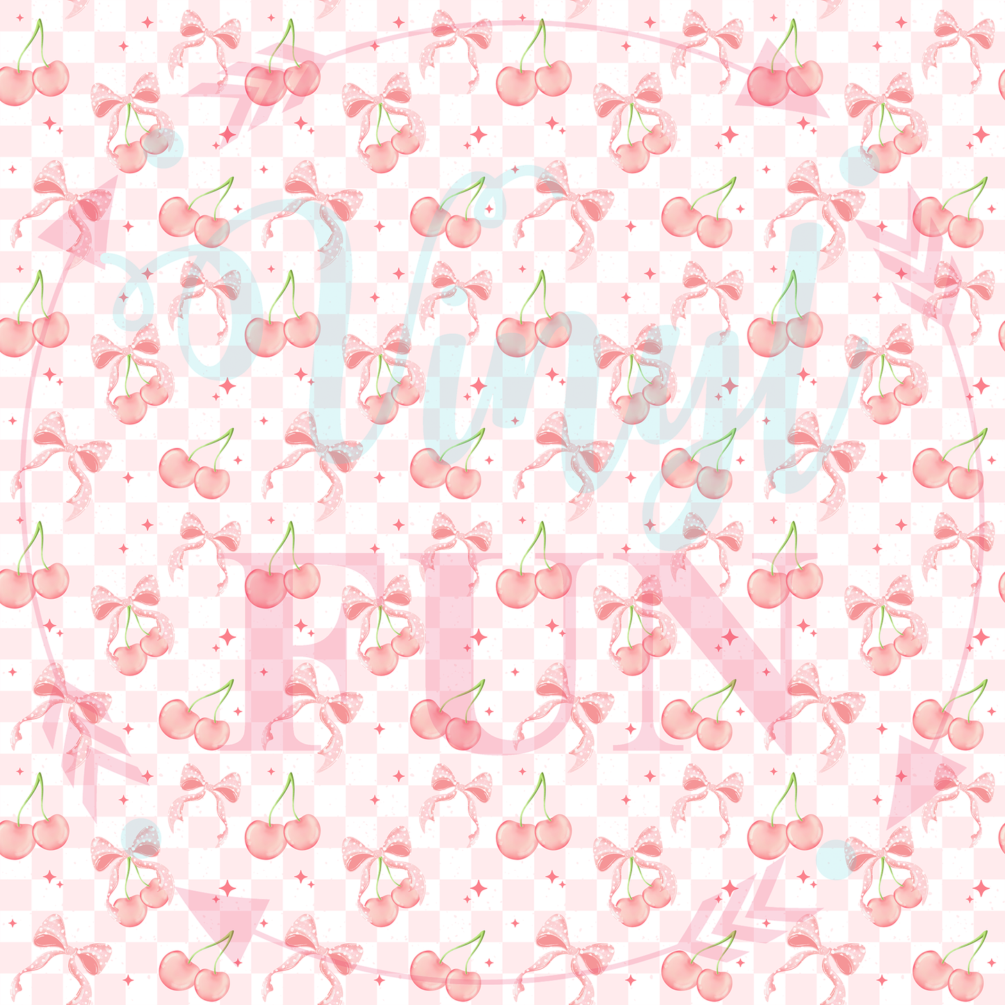 Pink Cherry Check Pattern