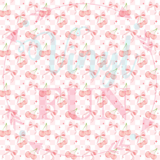 Pink Cherry Check Pattern