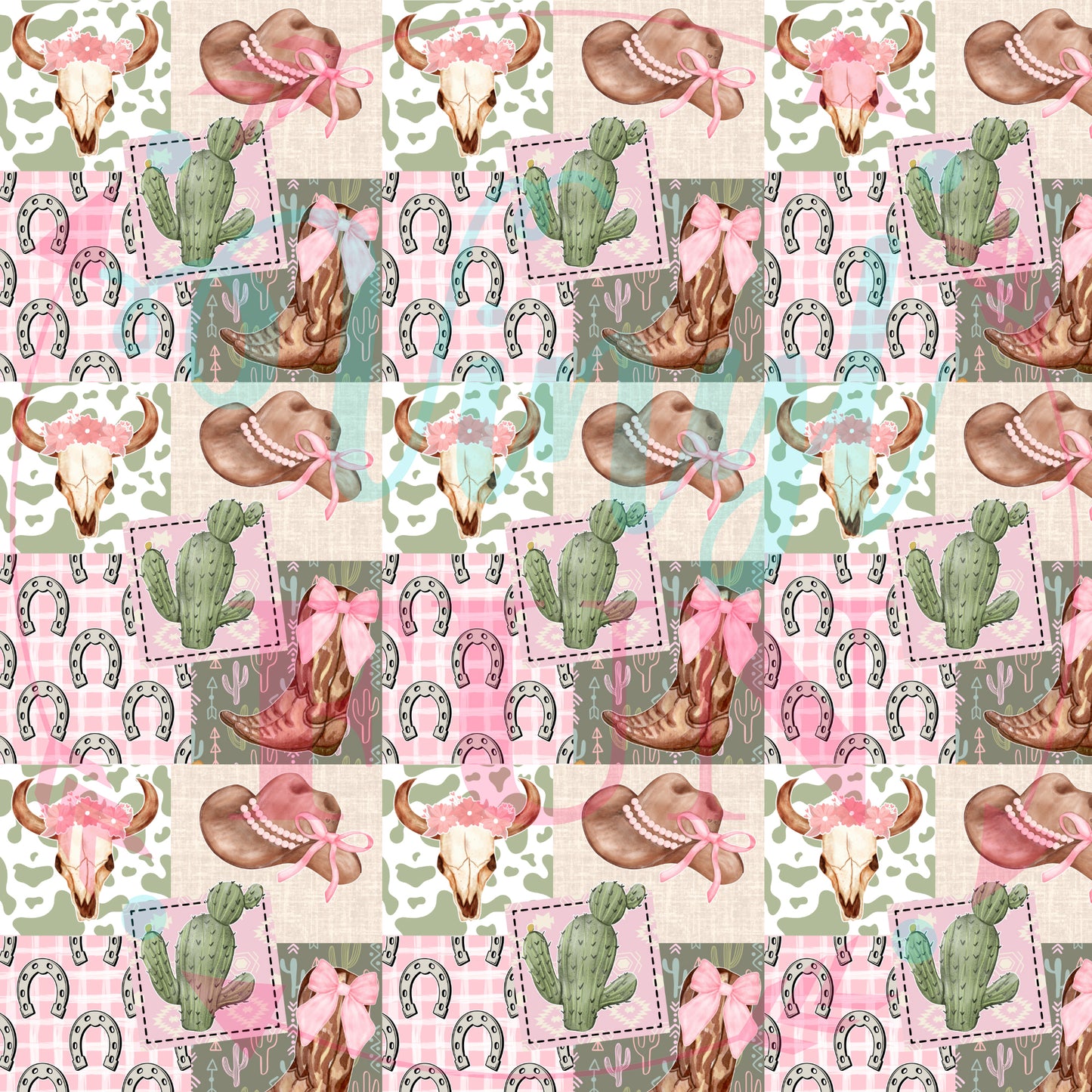 Pink Cowgirl Pattern-B16