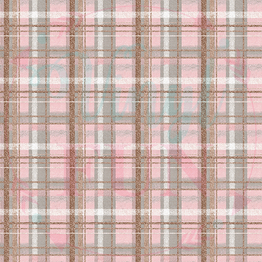 Pink Glitter Plaid Pattern