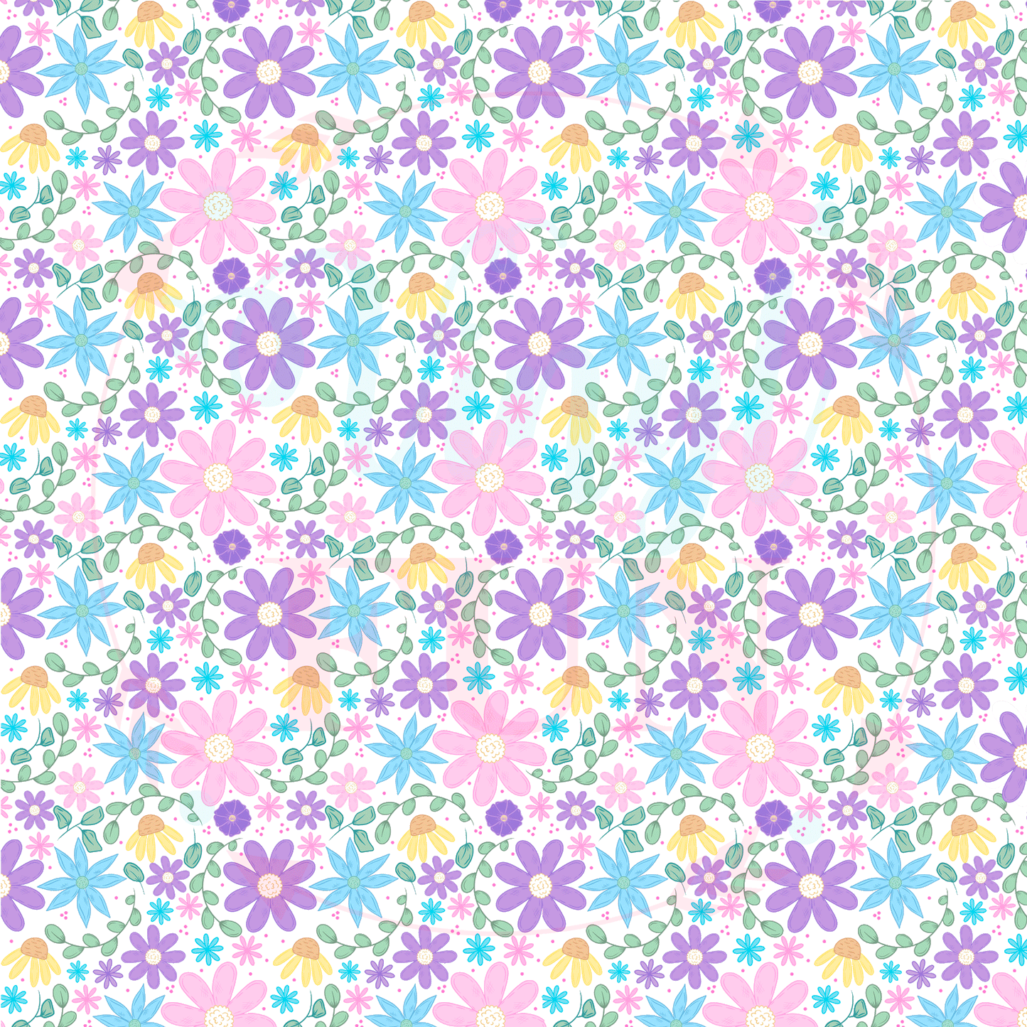 Pink & Purple Flower Mix Pattern
