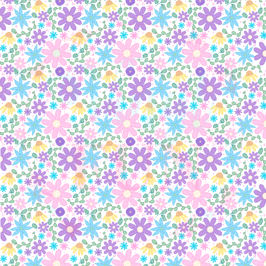 Pink & Purple Flower Mix Pattern-A5