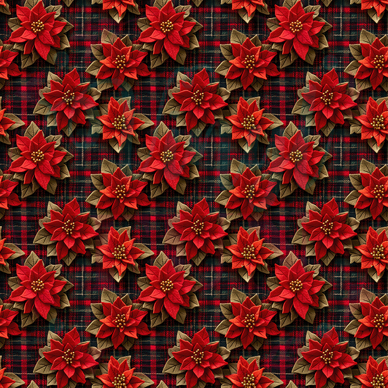 Plaid Poinsettia Pattern