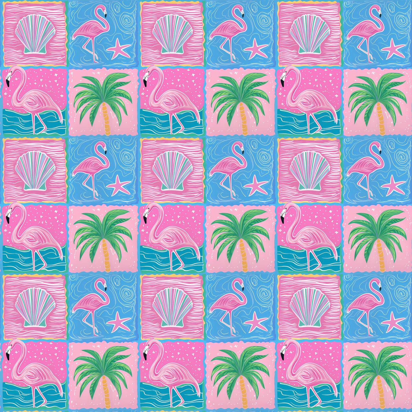 Preppy Flamingos Pattern