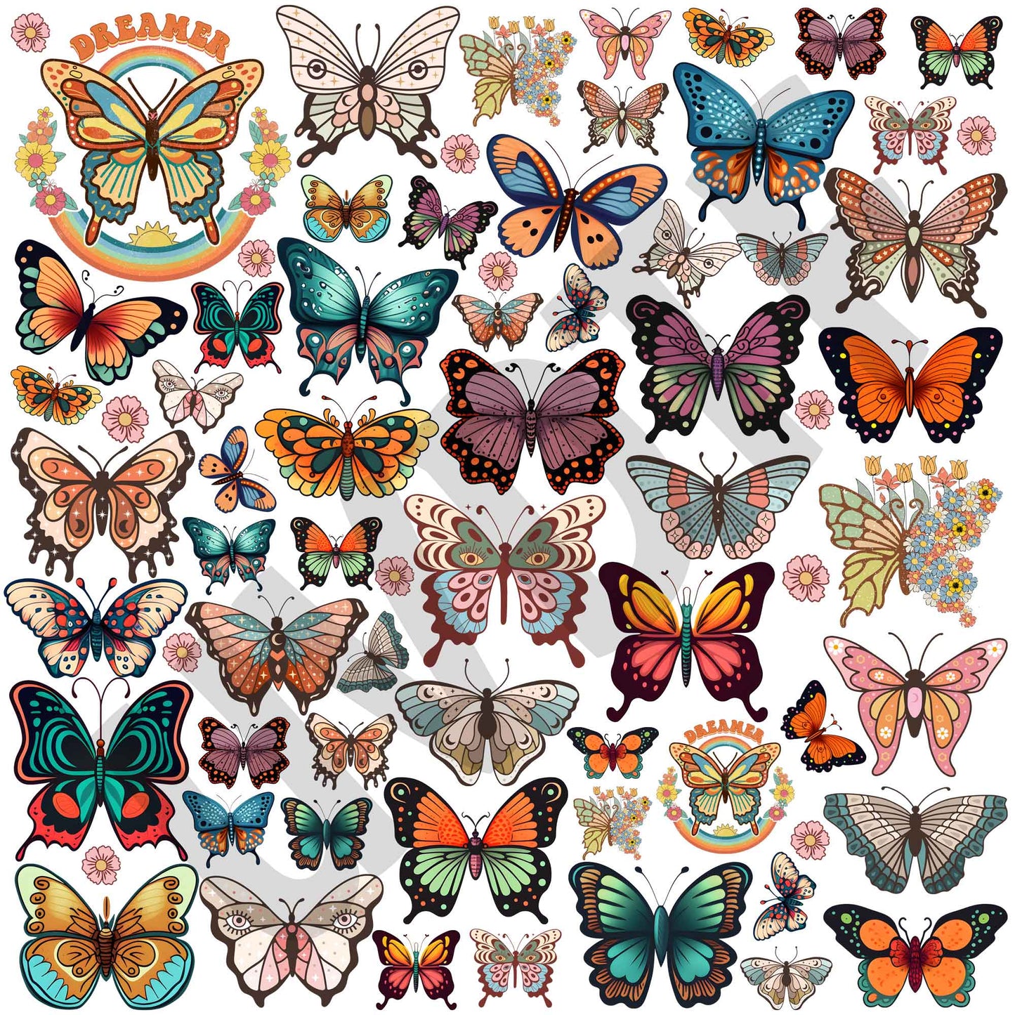 UVDTF Retro Butterflies Elements-U9