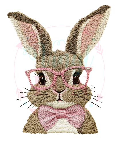 Embroidery Bunny Decal-E5