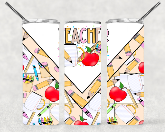 Teacher Split Design Wrap For Straight Tumbler-S192