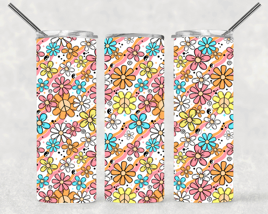 Groovy Floral Wrap For Straight Tumbler-S350