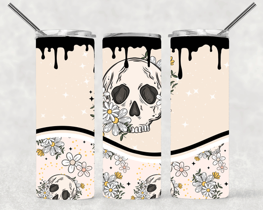 Drip Skull Wrap For Straight Tumbler-S355