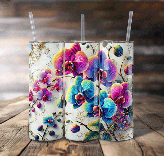 Marble Flowers Wrap For Straight Tumbler-S644